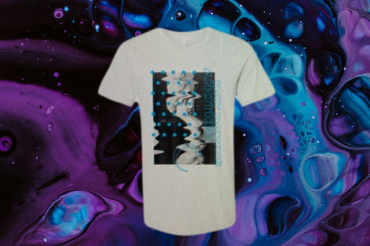 White Abstract Short Sleeve